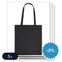 5 stuks Printwear - Cotton Bag Long Handles