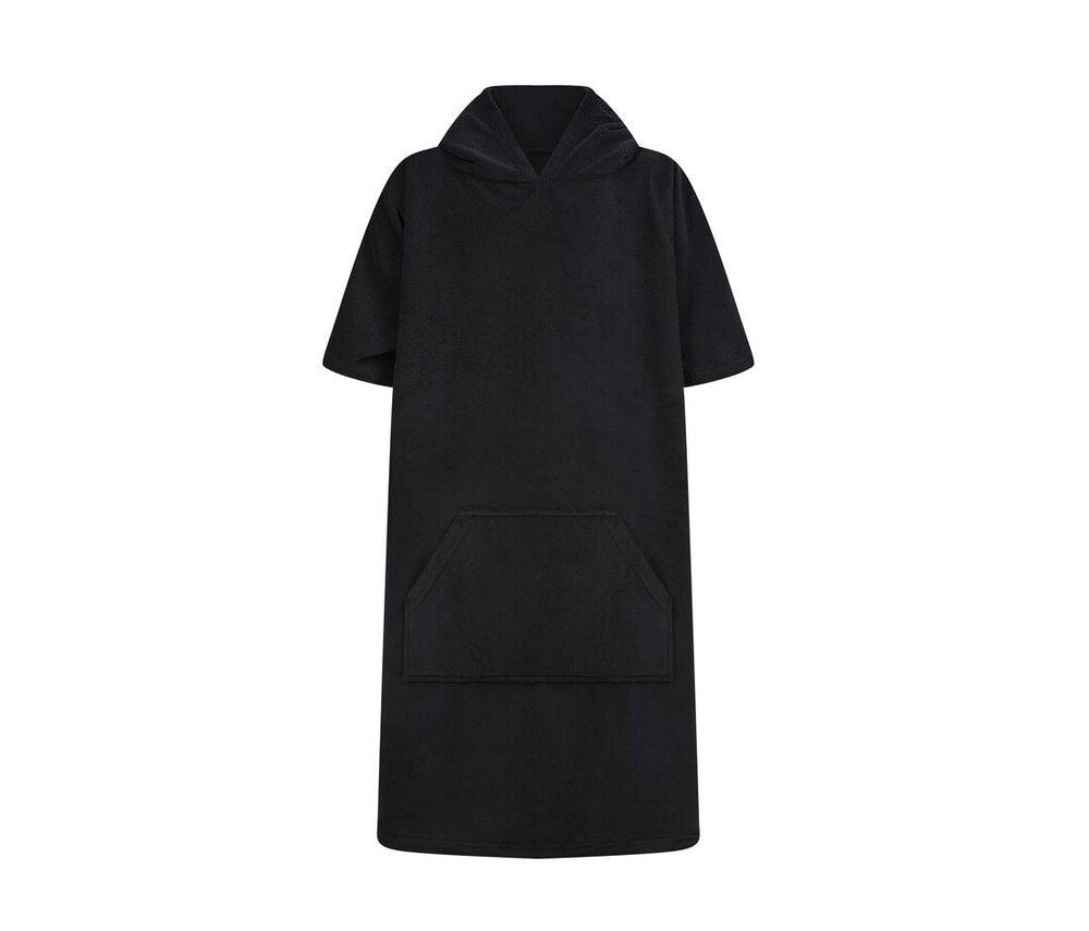 Towel City - Towelling Kinder Poncho - Black