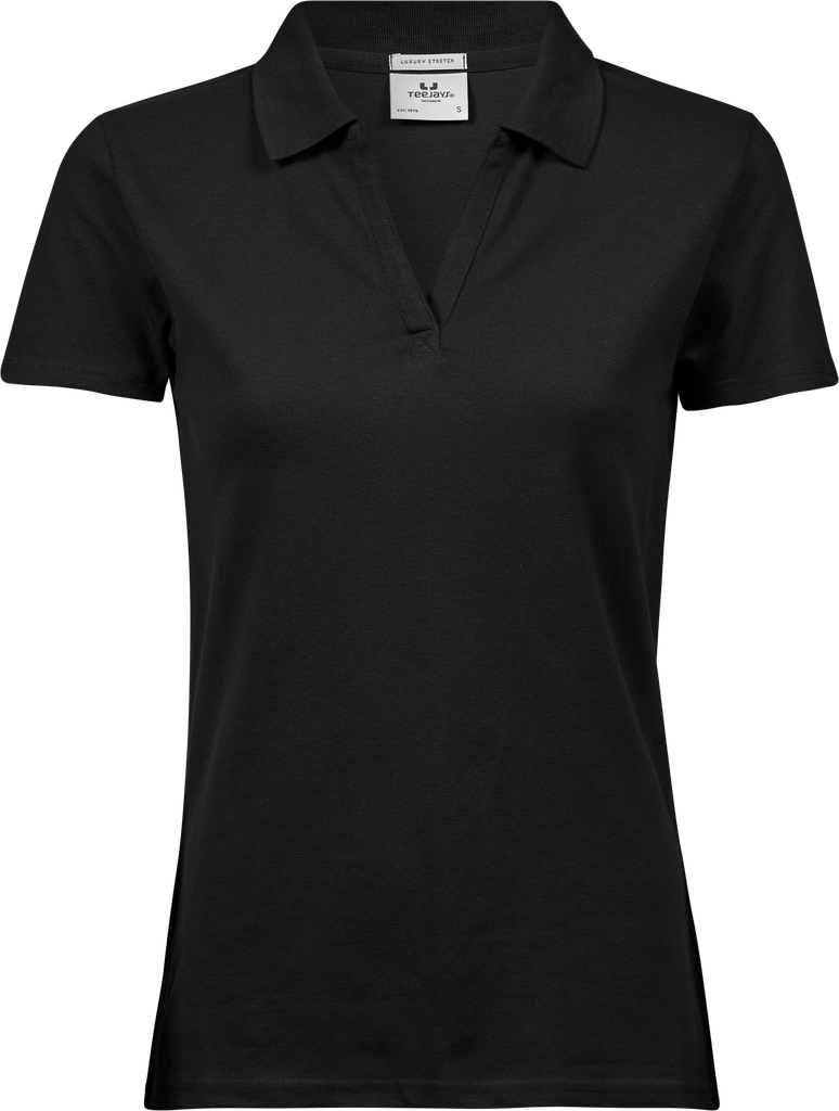 Tee Jays - Stretch V-hals polo dames - Black