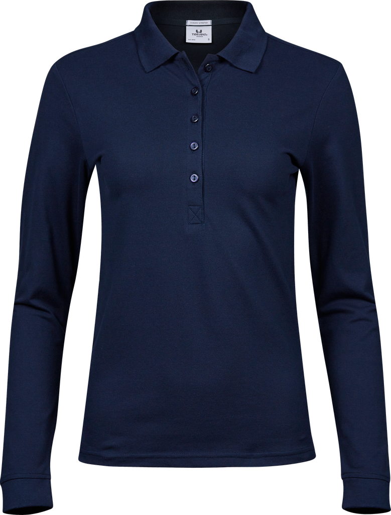 Tee Jays - Dames Luxury Stretch Polo lange mouwen - Navy