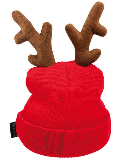 L-Merch - Knitted Rendier Muts - Red