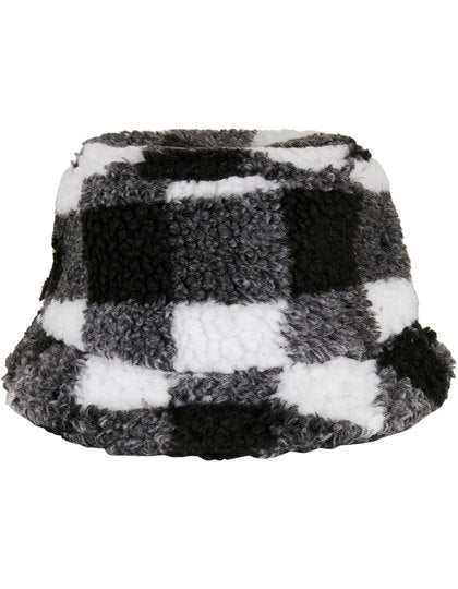 FlexFit - Sherpa Check Bucket Hoed - White/Black