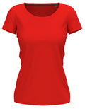 Claire Crew Neck  Dames T-Shirt- Scarlet Red