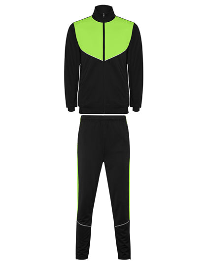 Roly Sport - Evans Kinder Trainingspak - Black 02/Lime Green 225