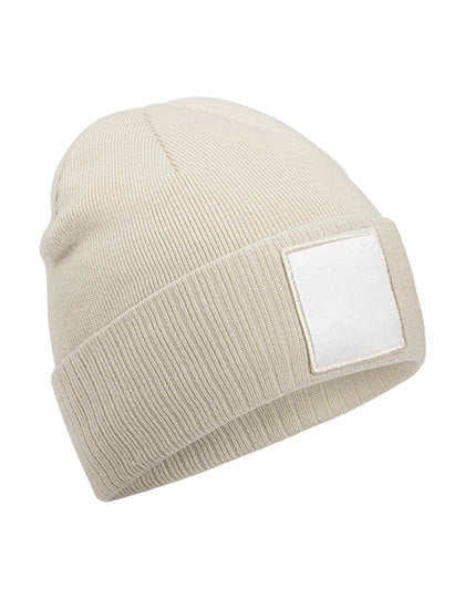 Beechfield - Appliqué Patch Muts - Oatmeal/White