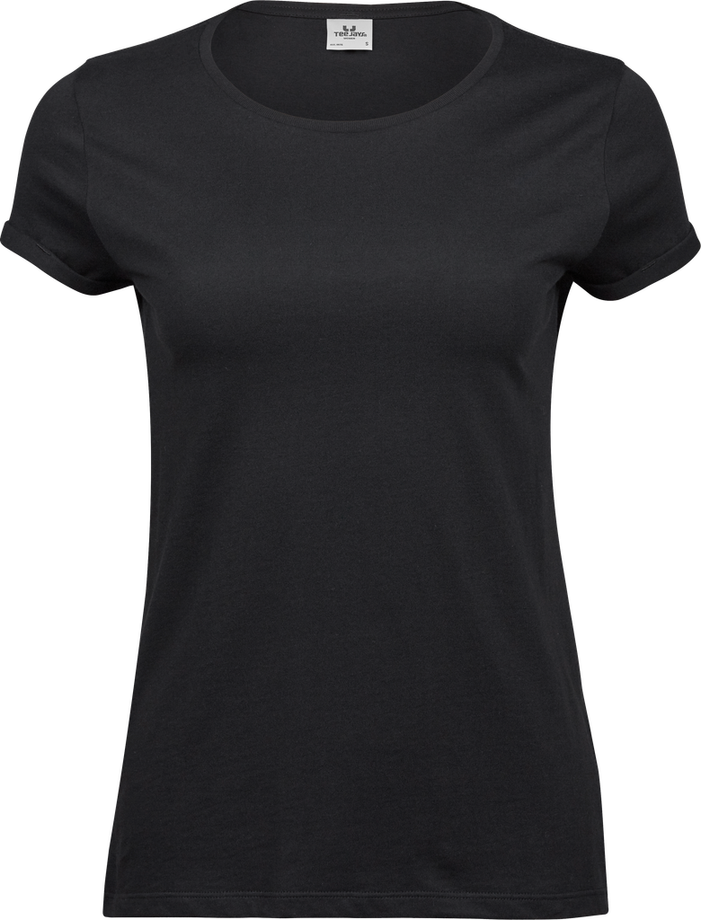 Tee Jays - Dames Roll-Up T-shirt - Black