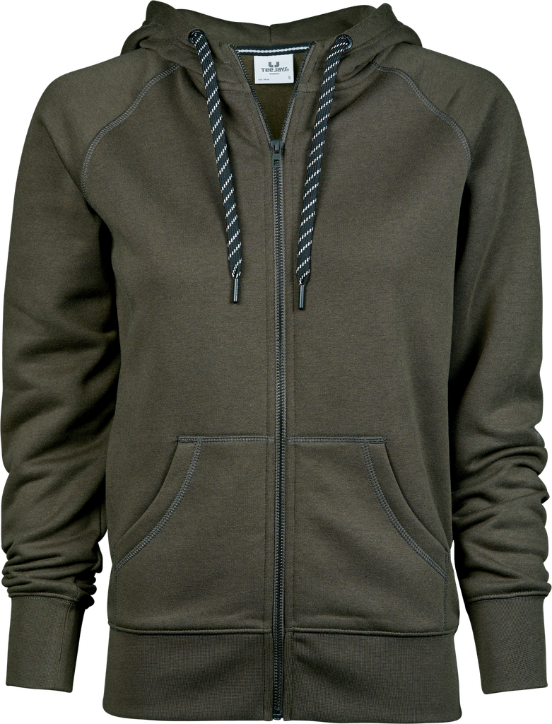 Tee Jays - Dames Fashion Hoodie met rits - Deep Green