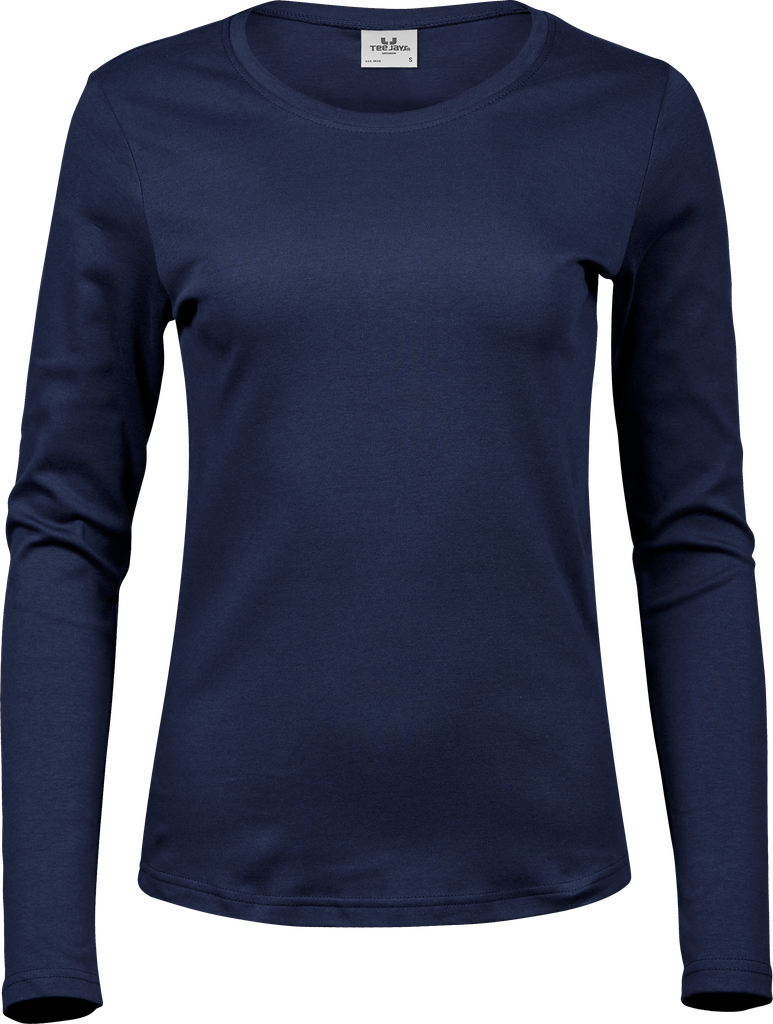 Tee Jays - Dames Interlock T-shirt lange mouwen - Navy