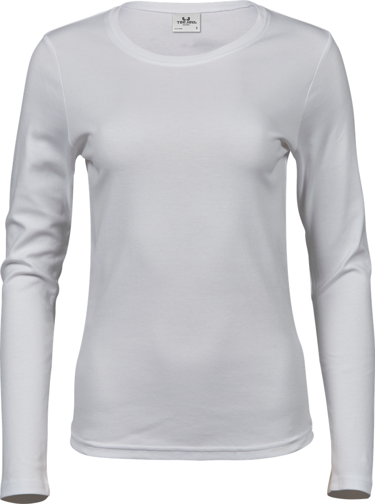 Tee Jays - Dames Interlock T-shirt lange mouwen - White