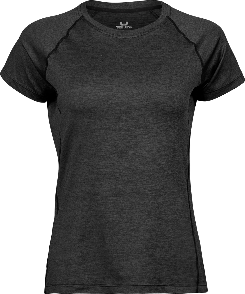 Tee Jays - Women´s CoolDry Tee - Black Melange L (uitverkoop)