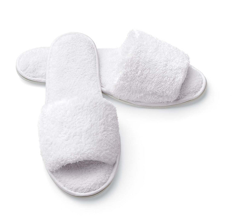 Towel City - Classic Terry Slippers - Open Teen - White