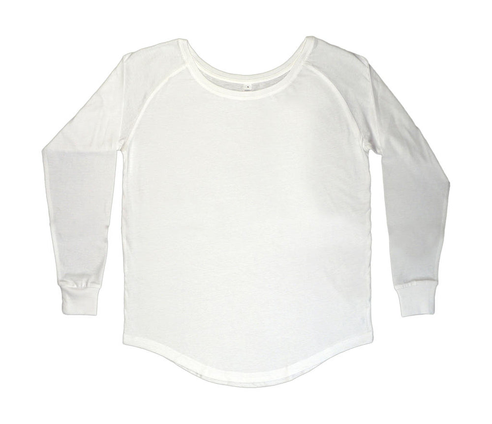 Mantis - Loose Fit Long Sleeve Dames T-Shirt - White