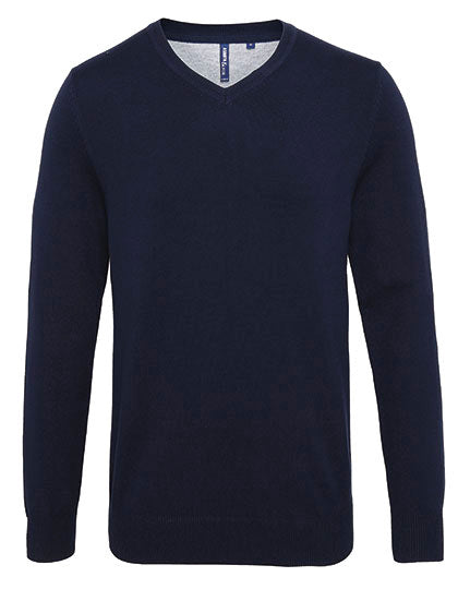 Asquith & Fox - Cotton Blend V-Hals Sweater - French Navy