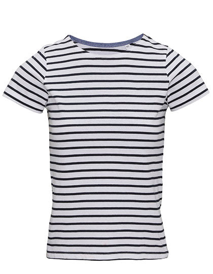 Asquith & Fox -Marinière Coastal Dames T-Shirt - White-Navy