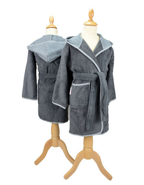 ARTG - Boyzz&Girlzz® Hooded Bathrobe - Graphite / Anthracite Grey