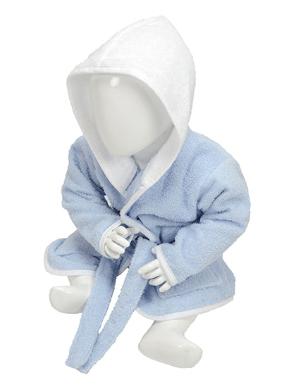 ARTG - Badjas met capuchon Baby - Light Blue/White