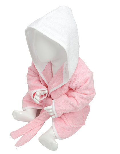 ARTG - Badjas met capuchon Baby - Light Pink/White