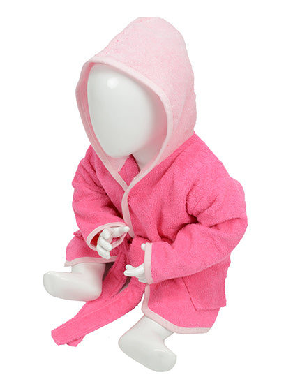 ARTG - Badjas met capuchon Baby - Pink/Light Pink