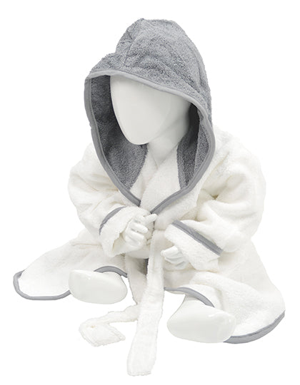ARTG - Badjas met capuchon Baby - White/Anthracite Grey