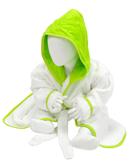 ARTG - Badjas met capuchon Baby - White/Lime Green