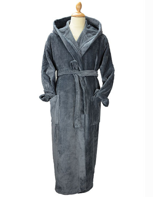 ARTG - DeLuxe Velour Bathrobe with hood - Dark Grey