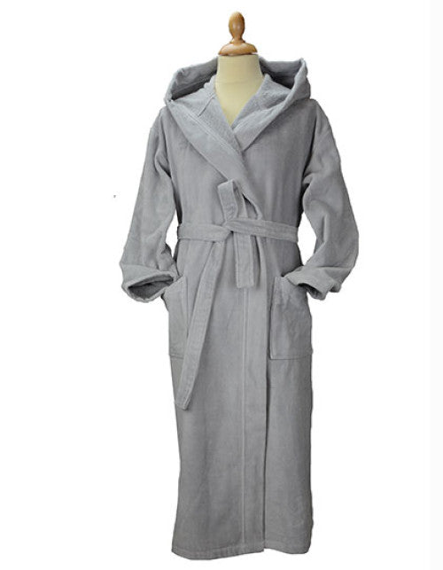ARTG - DeLuxe Velour Bathrobe with hood - Light Grey