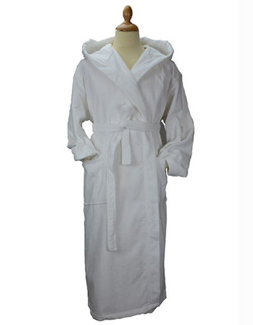 ARTG - DeLuxe Velour Bathrobe with hood - True White