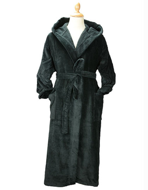 ARTG - DeLuxe Velour Bathrobe with hood - Very Black