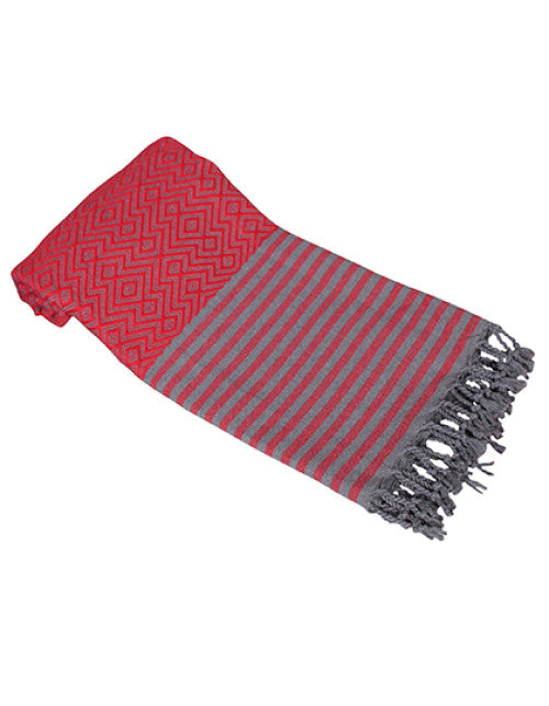 ARTG - Hamamzz Towel Kusadasi - Fire Red / Grey