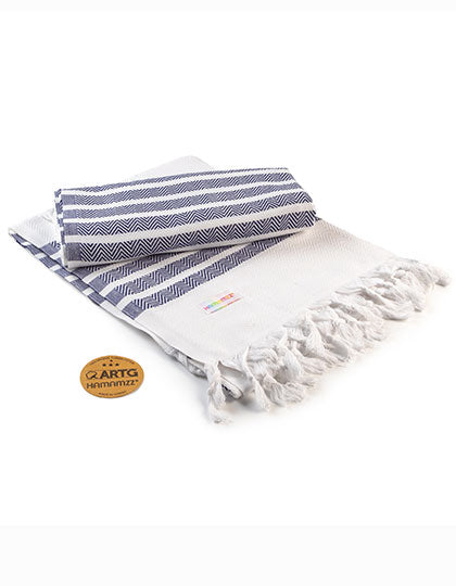 ARTG - Hamamzz Dalaman Handdoek - White/French Navy