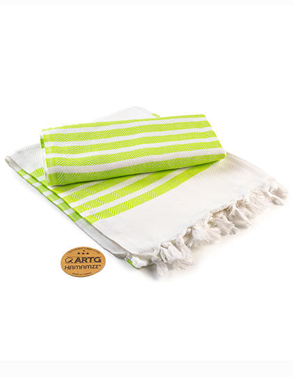 ARTG - Hamamzz Dalaman Handdoek - White/Lime Green