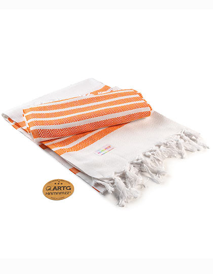 ARTG - Hamamzz Dalaman Handdoek - White/Orange