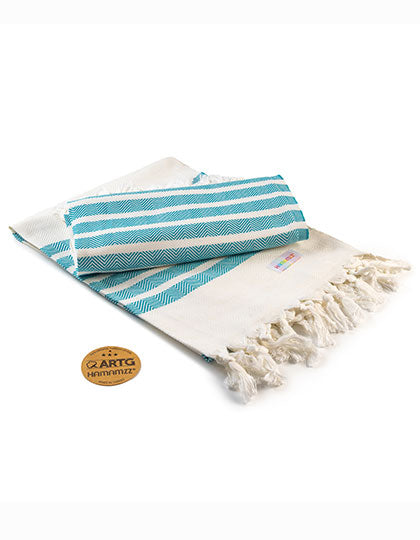 ARTG - Hamamzz Dalaman Handdoek - White/Petrol