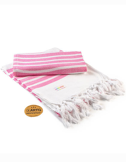 ARTG - Hamamzz Dalaman Handdoek - White/Pink