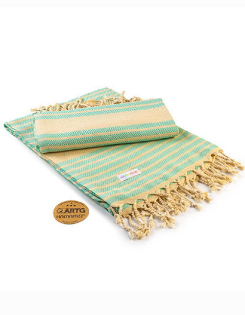ARTG - Hamamzz® Original Bodrum DeLuxe Towel - Mint Green / Ivory