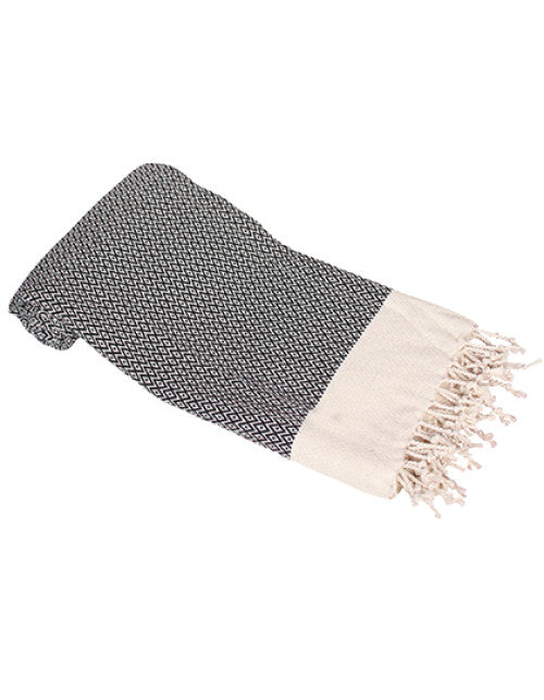 ARTG - Hamamzz Towel Kemer - Black / Cream