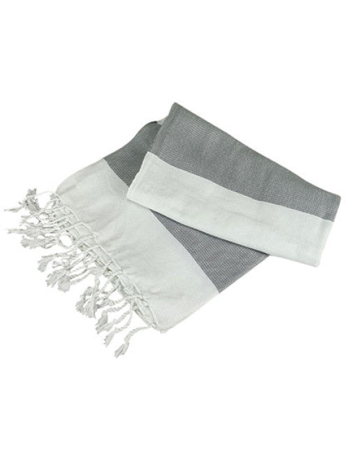 ARTG - Hamamzz® Hamam Towel Antalya - White / Anthracite Grey