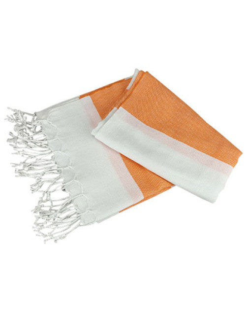 ARTG - Hamamzz® Hamam Towel Antalya - White / Bright Orange