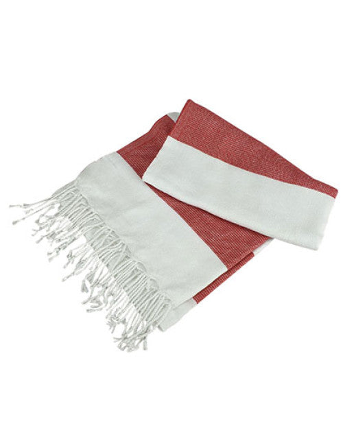 ARTG - Hamamzz® Hamam Towel Antalya - White / Fire Red