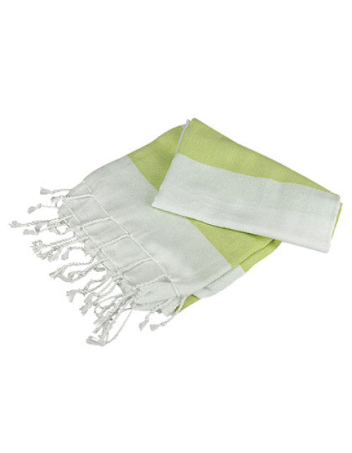 ARTG - Hamamzz® Hamam Towel Antalya - White / Lime Green