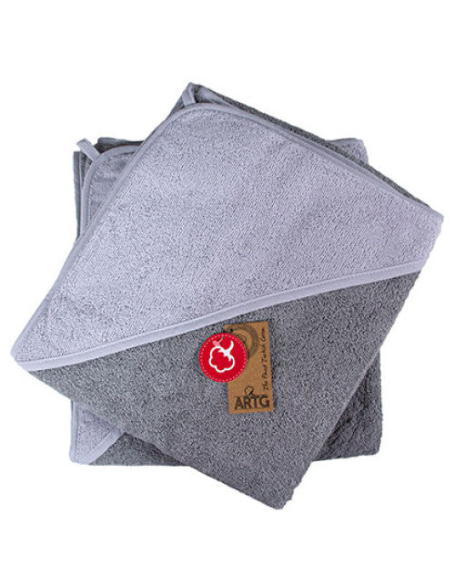 ARTG - Babiezz® Baby Hooded Towel - Anthracite Grey / Light Grey