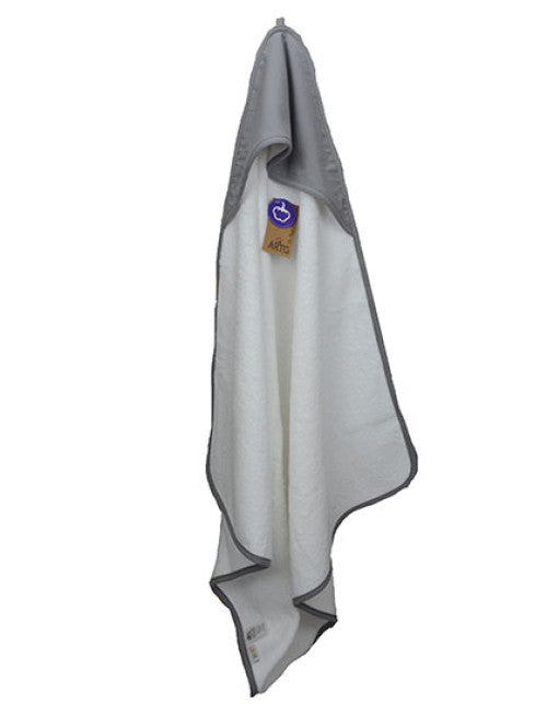 ARTG - PRINT-Me® Baby Hooded Towel - White / Anthracite Grey