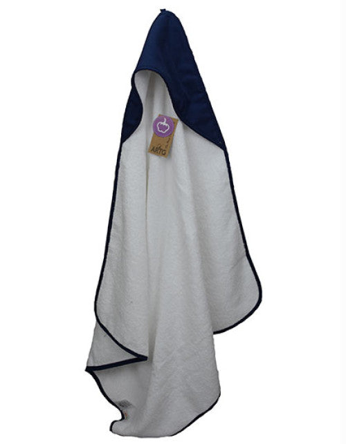 ARTG - PRINT-Me® Baby Hooded Towel - White / French Navy