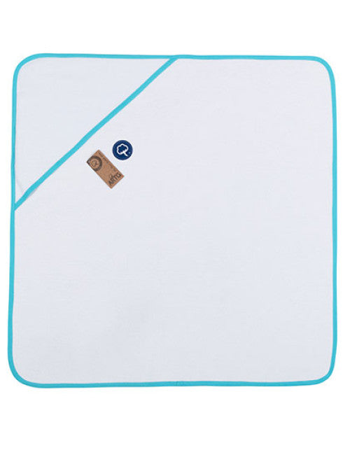 ARTG - Babiezz® ALL-Over Sublimation Hooded Towel - White / Aqua Blue