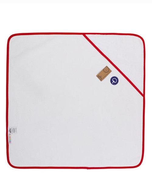 ARTG - Babiezz® ALL-Over Sublimation Hooded Towel - White / Fire Red