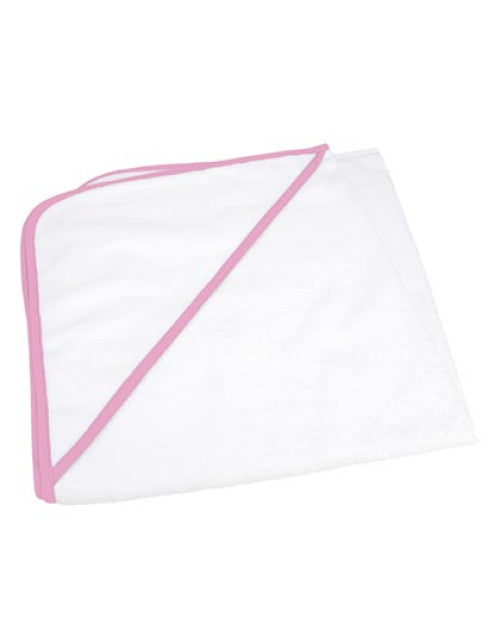 ARTG - Babiezz® ALL-Over Sublimation Hooded Towel - White / Light Pink