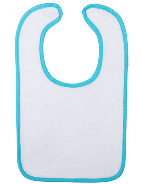 ARTG - Babiezz® ALL-Over Sublimation Baby Bib - White / Aqua Blue