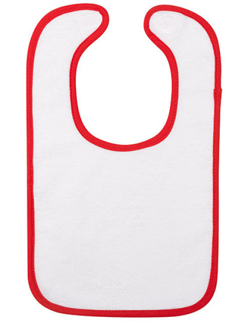 ARTG - Babiezz® ALL-Over Sublimation Baby Bib - White / Fire Red