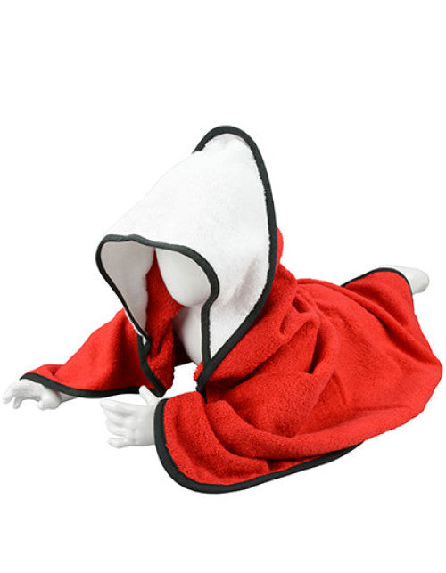ARTG - Babiezz® Hooded Towel - Fire Red / White / Black