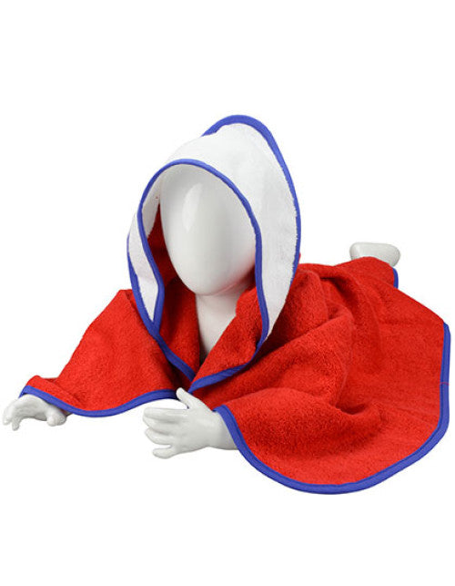 ARTG - Babiezz® Hooded Towel - Fire Red / White / True Blue